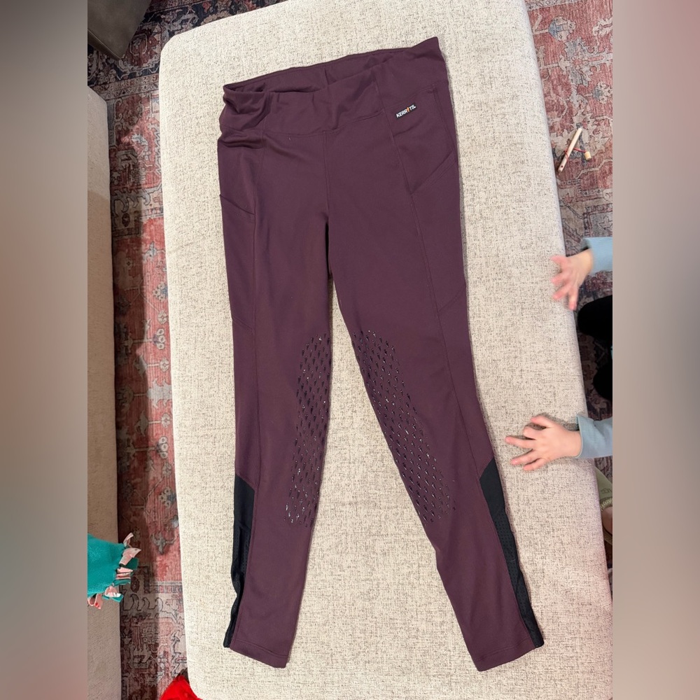 Kerrits Women's Plum and Black Riding Breeches Tights